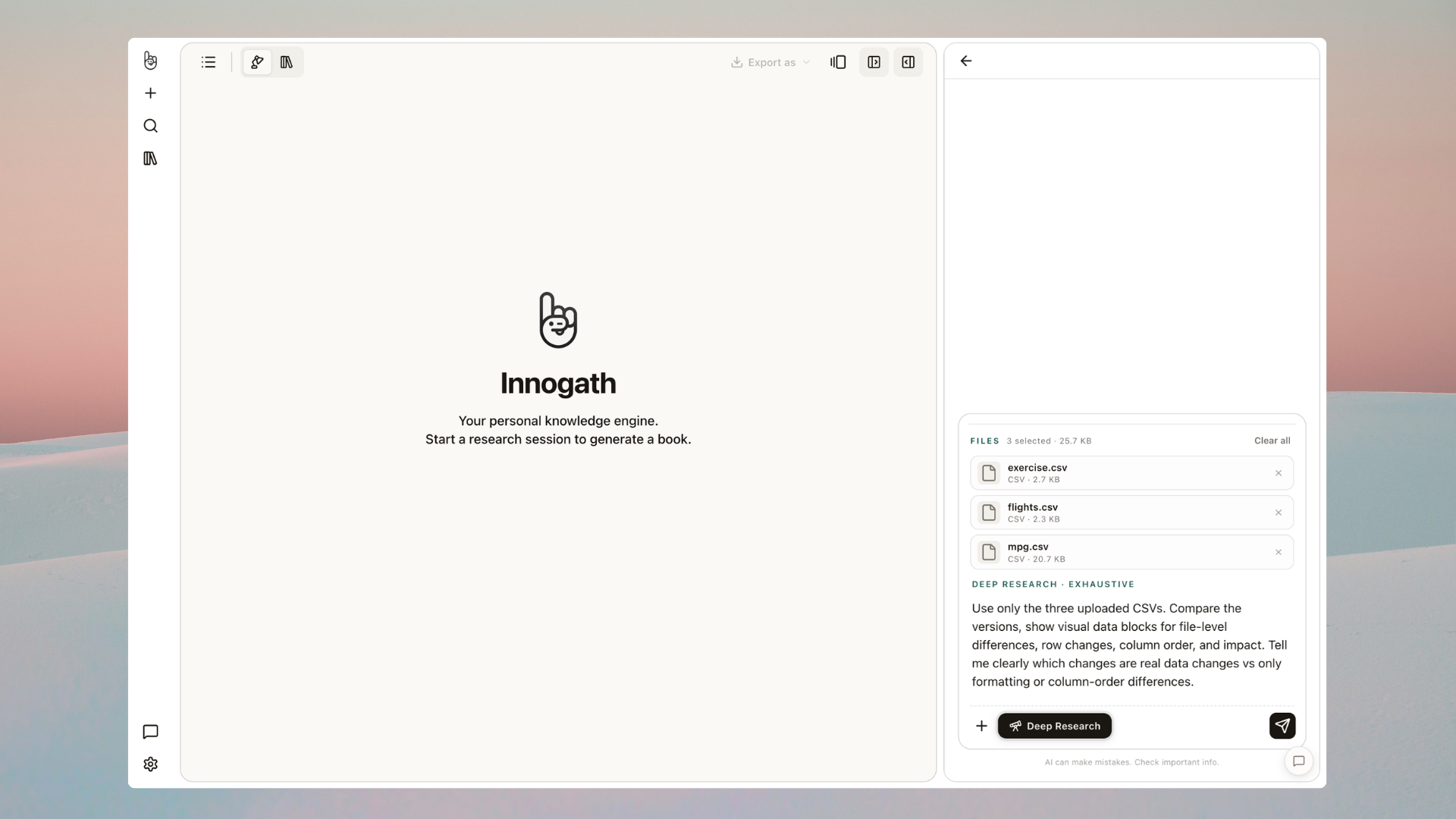 Upload sources — PDFs, YouTube, URLs