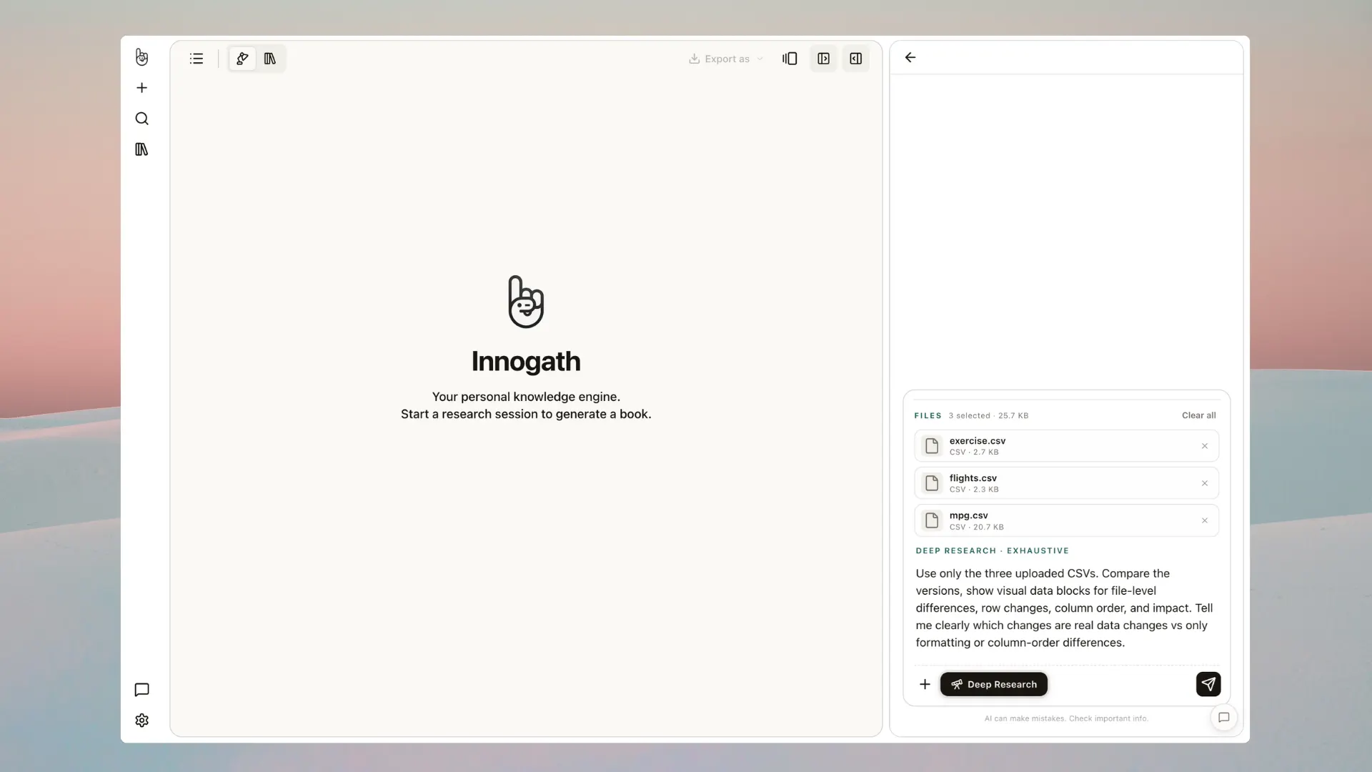 Upload sources — PDFs, YouTube, URLs